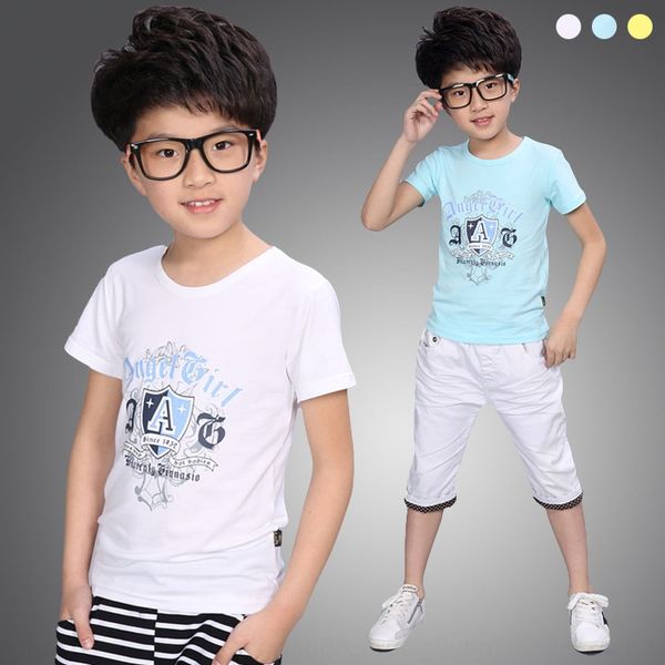 q1adh boys' short-sleeved middle-aged large summer clothes white cotton t-shirt children's set preferential socks cotton t-shirt c, Blue
q1adh boys' short-sleeved middle-aged large summer clothes white cotton t-shirt children's set preferential socks cotton t-shirt c, Blue
