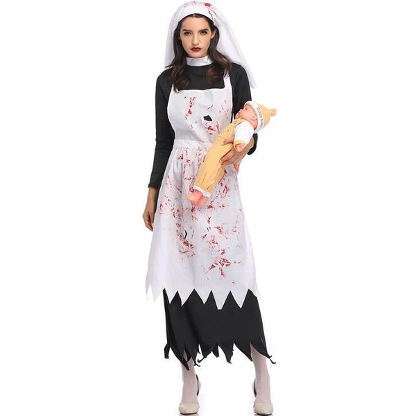 nun dress props womens sets costumes halloween with apron hat cosplay clothes vampire demon party apparel, Black;red
nun dress props womens sets costumes halloween with apron hat cosplay clothes vampire demon party apparel, Black;red