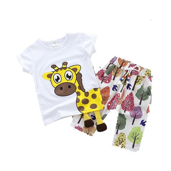 cool summer children baby cotton clothes cartoon giraffe t-shirt shorts 2pcs/sets child toddler boys girls clothing tracksuits, White
cool summer children baby cotton clothes cartoon giraffe t-shirt shorts 2pcs/sets child toddler boys girls clothing tracksuits, White
