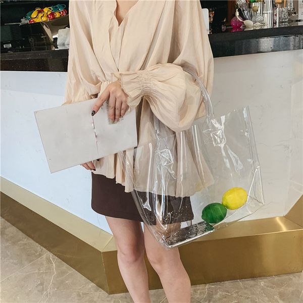 women bag open fashion handbags clear transparent pvc shoulder bags street wild large capacity shoulder handbag sac a main 6.9
women bag open fashion handbags clear transparent pvc shoulder bags street wild large capacity shoulder handbag sac a main 6.9