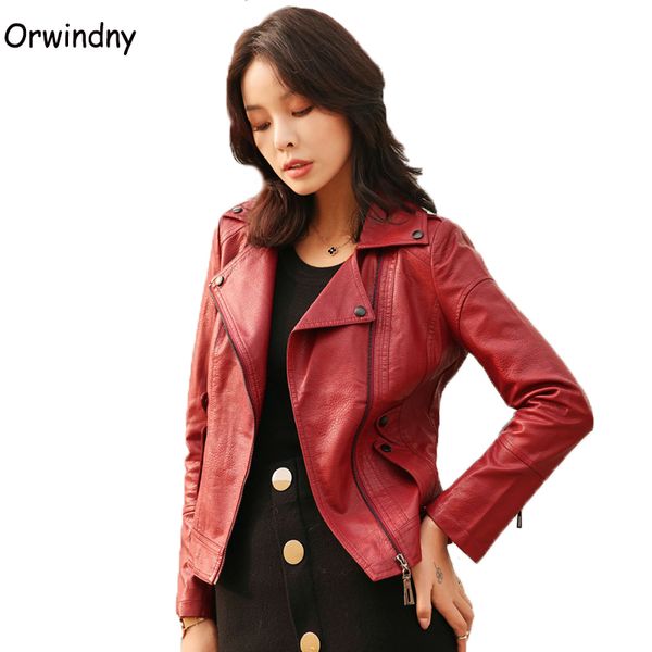 women's leather & faux women motorcycle jacket burgundy s-2xl turn-down collar zipper coat female clothing orwindny, Black
women's leather & faux women motorcycle jacket burgundy s-2xl turn-down collar zipper coat female clothing orwindny, Black