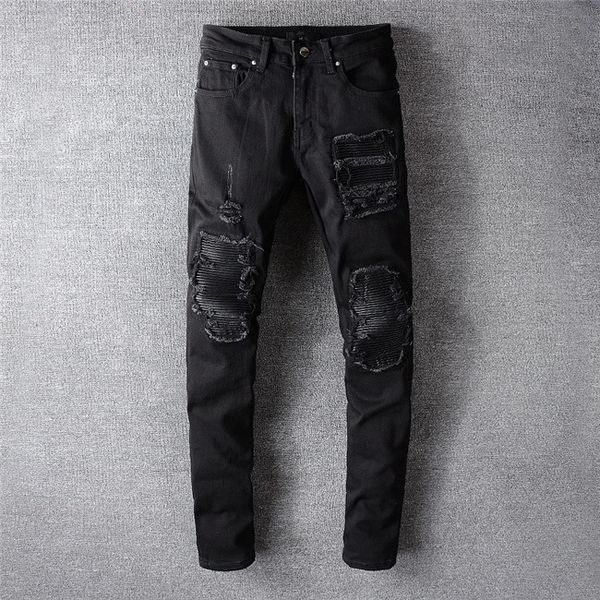 new arrival mens designer jeans vintage slim fit trousers cowboy famous brand zipper designer casual holes denim, Blue
new arrival mens designer jeans vintage slim fit trousers cowboy famous brand zipper designer casual holes denim, Blue
