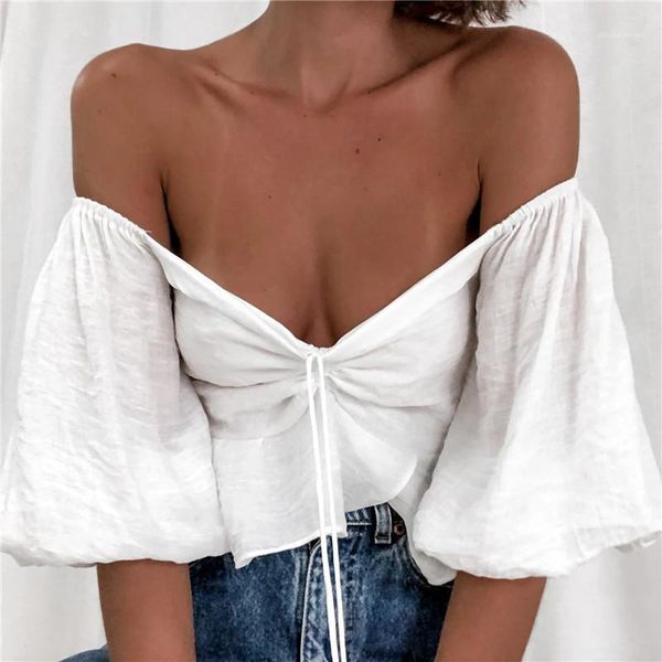 sleeve natural color casual tees womens clothing summer womens tshirts slash neck crop designer puff, White
sleeve natural color casual tees womens clothing summer womens tshirts slash neck crop designer puff, White
