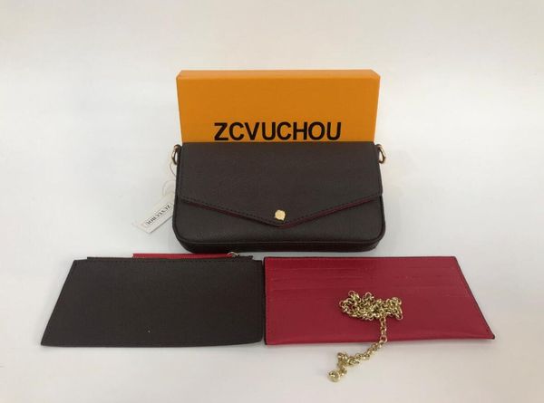 3 colors designer handbag fashion women purse chain bag three-piece flower bag ladies pvc leather classic wallet card bag with box
3 colors designer handbag fashion women purse chain bag three-piece flower bag ladies pvc leather classic wallet card bag with box