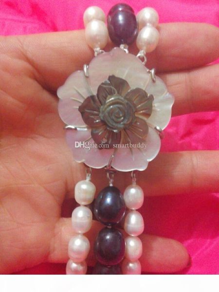 fine pearl jewelry genuine natural 3rows united white black pearls bracelet 7-8inches with multi-layer shell flower clasp
fine pearl jewelry genuine natural 3rows united white black pearls bracelet 7-8inches with multi-layer shell flower clasp