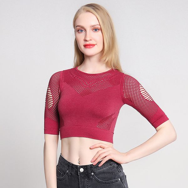 women mesh yoga shirt quick dry sport fitness female running shirt gym clothes tank workout exercises t-shirt sportwear, White;red
women mesh yoga shirt quick dry sport fitness female running shirt gym clothes tank workout exercises t-shirt sportwear, White;red