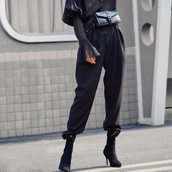 women's pants & capris ael cargo women casual black high waist loose female trousers gothic style streetwear ladies capri, Black;white
women's pants & capris ael cargo women casual black high waist loose female trousers gothic style streetwear ladies capri, Black;white