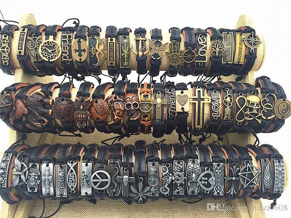 band new vintage leather mens womens surfer bracelet cuff wristband 50pcs lots mixed style retro jewelry charm bracelet
band new vintage leather mens womens surfer bracelet cuff wristband 50pcs lots mixed style retro jewelry charm bracelet