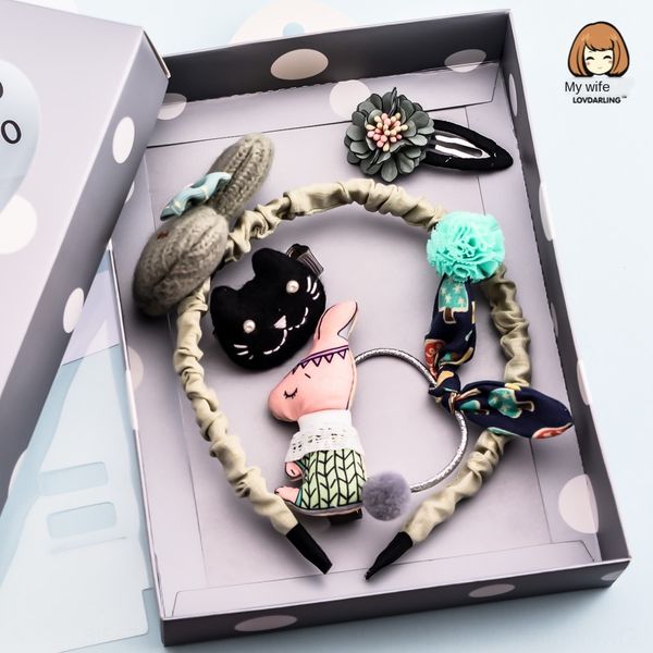 fabric bunny kitten flower children's rubber headdress combination set rubber band band hair gift box hair accessories gift, Slivery;white
fabric bunny kitten flower children's rubber headdress combination set rubber band band hair gift box hair accessories gift, Slivery;white
