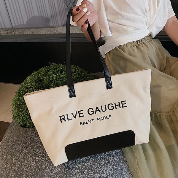 women portable canvas single shoulder bag 2020 new large capacity letter print canvas bag travel handbag shoulder zipper tote bag
women portable canvas single shoulder bag 2020 new large capacity letter print canvas bag travel handbag shoulder zipper tote bag