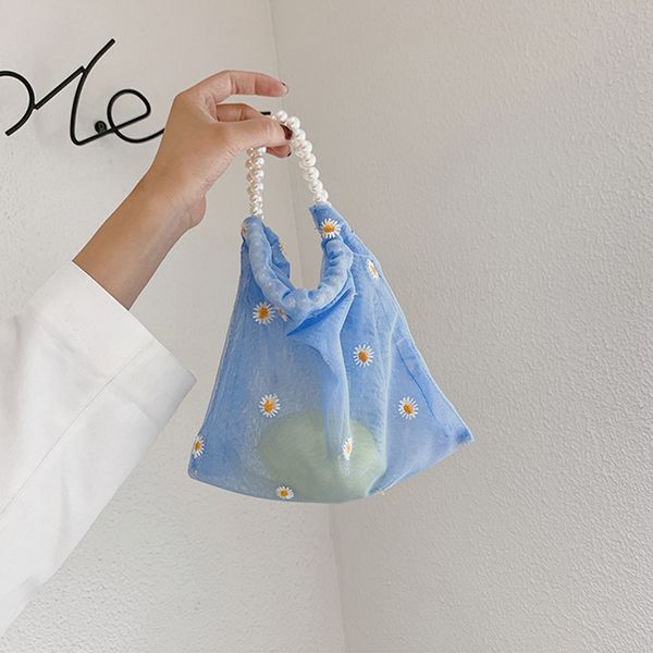 women small transparent mesh tote bag classic chic delicate creative design daisy embroidery handbag pearl beach pouch
women small transparent mesh tote bag classic chic delicate creative design daisy embroidery handbag pearl beach pouch