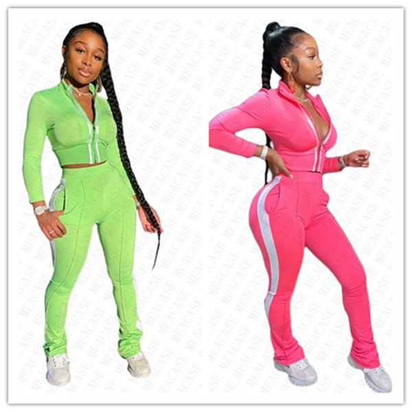 светоотражающие нашивки женщины tracksuit дизайнер zipper куртки топы + брюки леггинсы две пьесы комплекты заплатки наряды повседневный спор, White
светоотражающие нашивки женщины tracksuit дизайнер zipper куртки топы + брюки леггинсы две пьесы комплекты заплатки наряды повседневный спор, White