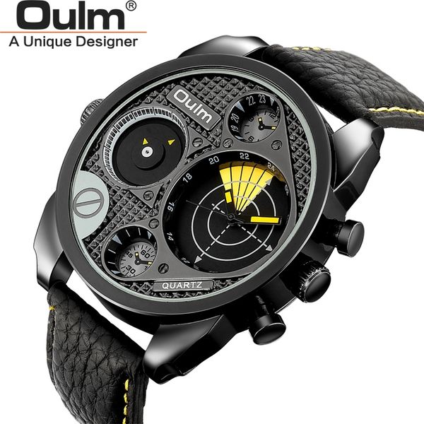 oulm fashion two time zone quartz wristwatch big dial casual leather strap watches men sports watch, Slivery;brown
oulm fashion two time zone quartz wristwatch big dial casual leather strap watches men sports watch, Slivery;brown