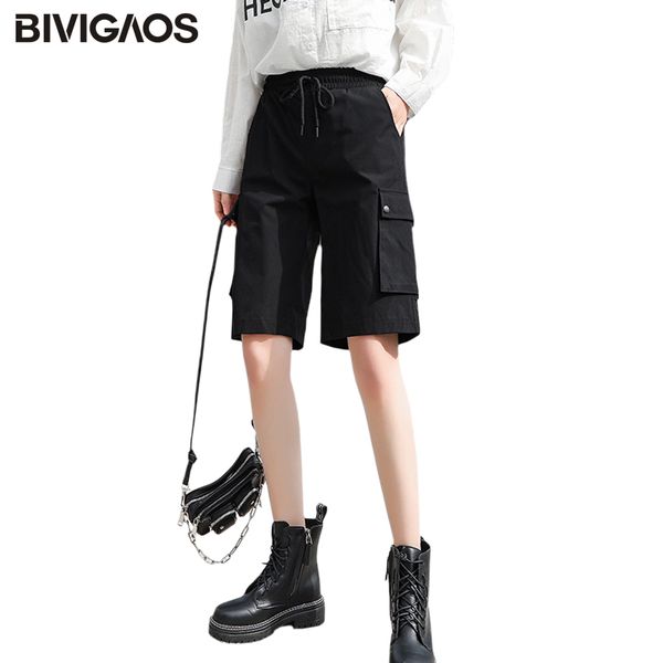 bivigaos cargo shorts women 2020 summer new loose straight large pockets short high waist thin sport shorts casual knee, White;black
bivigaos cargo shorts women 2020 summer new loose straight large pockets short high waist thin sport shorts casual knee, White;black