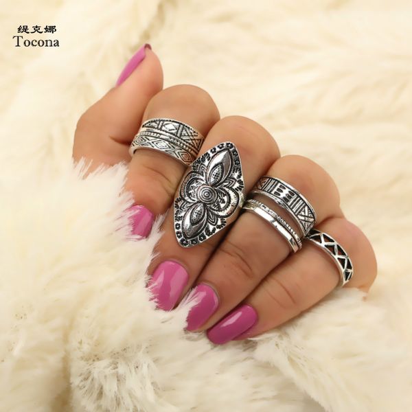8pcs/set bohemia antique silver color carved totem flower rings set for women men ethnic party jewelry 3449, Golden;silver
8pcs/set bohemia antique silver color carved totem flower rings set for women men ethnic party jewelry 3449, Golden;silver