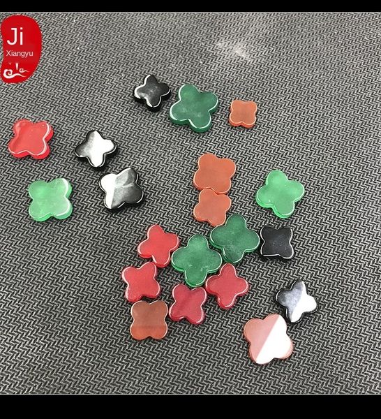 four-leaf accessory clover red agate black agate four-leaf clover necklace earrings bare stone accessories, Silver
four-leaf accessory clover red agate black agate four-leaf clover necklace earrings bare stone accessories, Silver