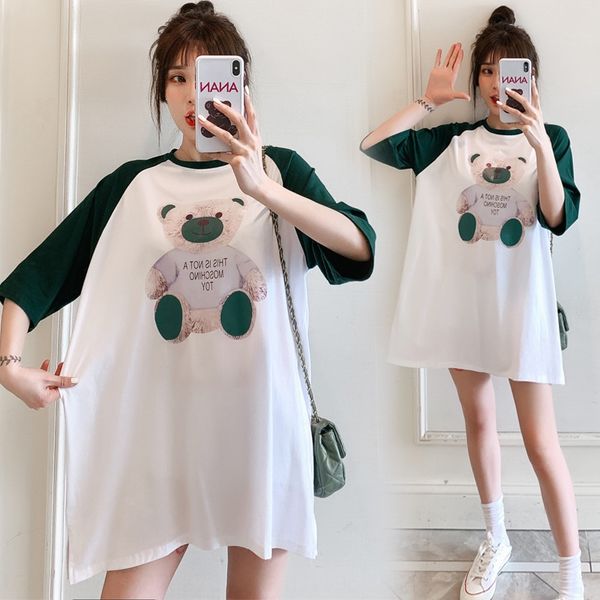 summer t- short-sleeved t- cotton loose fashion pregnant women's shirt pregnant women's mid-length base shirt, White
summer t- short-sleeved t- cotton loose fashion pregnant women's shirt pregnant women's mid-length base shirt, White