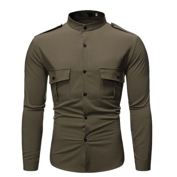 men's shirts autumn winter pocket trun-down collar korean style button solid streetwear mens clothing camisas hombre, White;black
men's shirts autumn winter pocket trun-down collar korean style button solid streetwear mens clothing camisas hombre, White;black