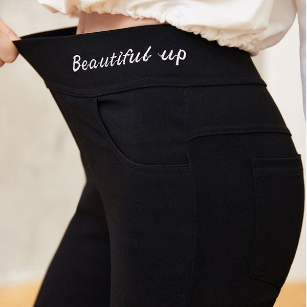 eoido женские письма вышитые плотно magic узкие брюки поножи верхней одежды весной и осенью новый жира мм большой размер мода корейский стил, Black 
eoido женские письма вышитые плотно magic узкие брюки поножи верхней одежды весной и осенью новый жира мм большой размер мода корейский стил, Black