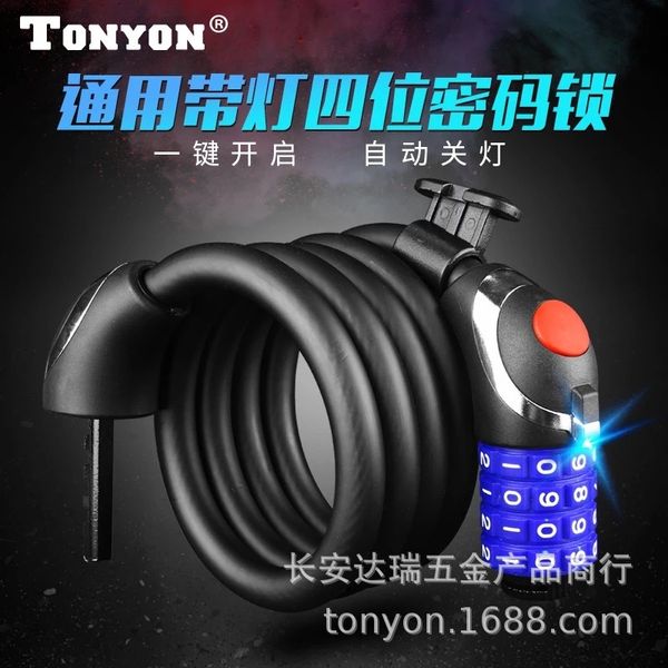tonyon кодовый замок led огнями кабель велосипеда ночное освещение тросовый замок велосипеда
tonyon кодовый замок led огнями кабель велосипеда ночное освещение тросовый замок велосипеда