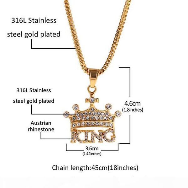 мужские iced out корона короля ожерелье 18k позолоченный stainess стали австрийский горный хрусталь bling bling hip hop ювелирные изделия, Silver
мужские iced out корона короля ожерелье 18k позолоченный stainess стали австрийский горный хрусталь bling bling hip hop ювелирные изделия, Silver
