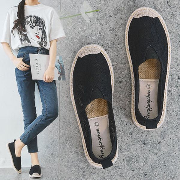 2020 summer new fisherman shoes mesh breathable lace one pedal lazy shoes casual flat women, Black
2020 summer new fisherman shoes mesh breathable lace one pedal lazy shoes casual flat women, Black
