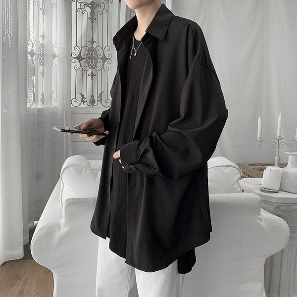 2020 new solid men shirt korean male clothing loose casual harajuku shirt men long sleeve shirts down shirts white l37, White;black
2020 new solid men shirt korean male clothing loose casual harajuku shirt men long sleeve shirts down shirts white l37, White;black