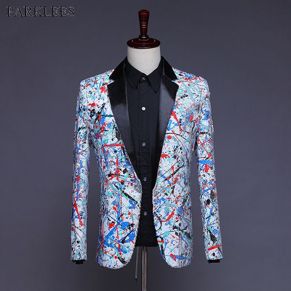 mens hipster colorful graffiti sequin blazer jacket nightclub dj singer costume homme wedding groom party prom suit blazer men, White;black
mens hipster colorful graffiti sequin blazer jacket nightclub dj singer costume homme wedding groom party prom suit blazer men, White;black