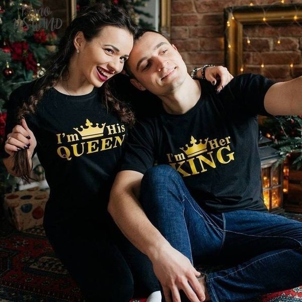 2020 new fashion summer couple clothes king queen letter printing women men t shirt funny matching lovers short sleeve short tees top, White
2020 new fashion summer couple clothes king queen letter printing women men t shirt funny matching lovers short sleeve short tees top, White