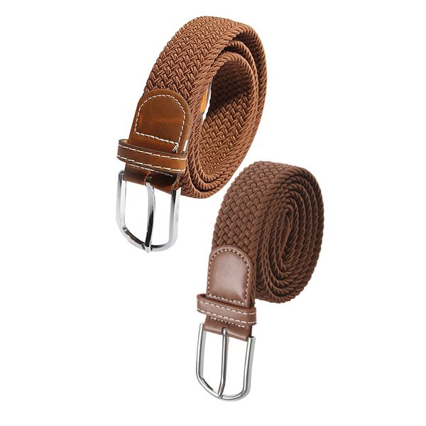 2pcs belt waistband: 1pcs men leather braided elastic stretch metal buckle belt waistband & 1pcs stretch braided elastic, Black;brown
2pcs belt waistband: 1pcs men leather braided elastic stretch metal buckle belt waistband & 1pcs stretch braided elastic, Black;brown