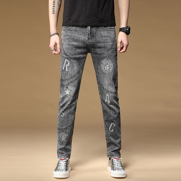 trendy brand new stretch chain printed tight pants and jeans korean slim men's jeans men's leggings, Blue
trendy brand new stretch chain printed tight pants and jeans korean slim men's jeans men's leggings, Blue