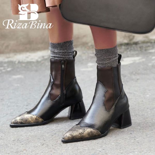 rizabina pointed toe punk short boots for women ankle boots zipper thick heels shoes winter women footwear plus size 32-48, Black
rizabina pointed toe punk short boots for women ankle boots zipper thick heels shoes winter women footwear plus size 32-48, Black