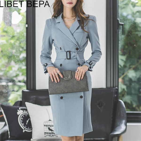 2020 new spring women dress with belt turn-down collar double-breasted elegant high waist office lady work wear dresses dr828, Black;gray
2020 new spring women dress with belt turn-down collar double-breasted elegant high waist office lady work wear dresses dr828, Black;gray
