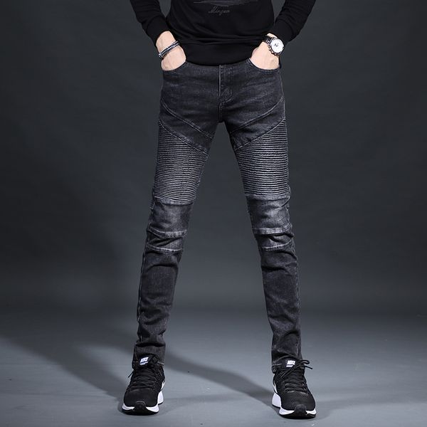 summer men stretch straight biker black jeans soft slim fit denim thin jean, Blue
summer men stretch straight biker black jeans soft slim fit denim thin jean, Blue