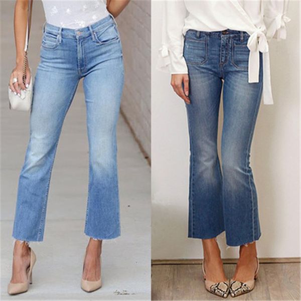 szmall vintage women slim cropped flare jeans eu female streetwear elastic denim trousers, Blue
szmall vintage women slim cropped flare jeans eu female streetwear elastic denim trousers, Blue