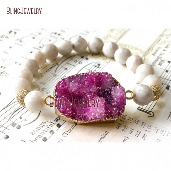 agates bracelet pink druzy bracelet pave stretch bm33684, Black 
agates bracelet pink druzy bracelet pave stretch bm33684, Black