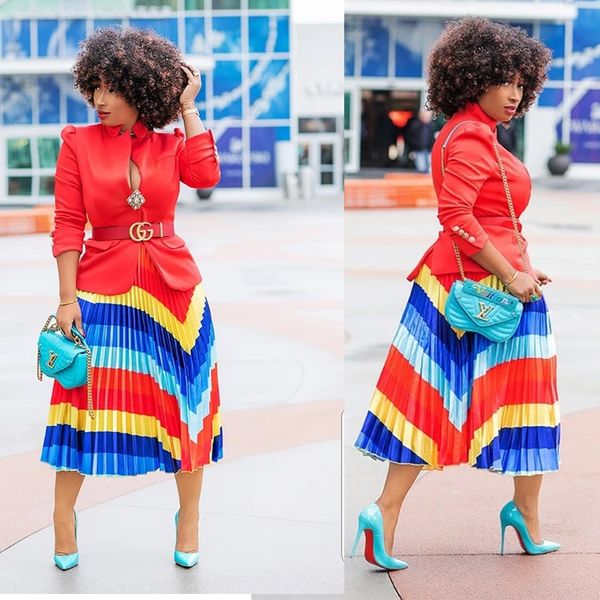 ys202 women's rainbow pleated striped striped skirt digital printed pleated skirt, Black
ys202 women's rainbow pleated striped striped skirt digital printed pleated skirt, Black