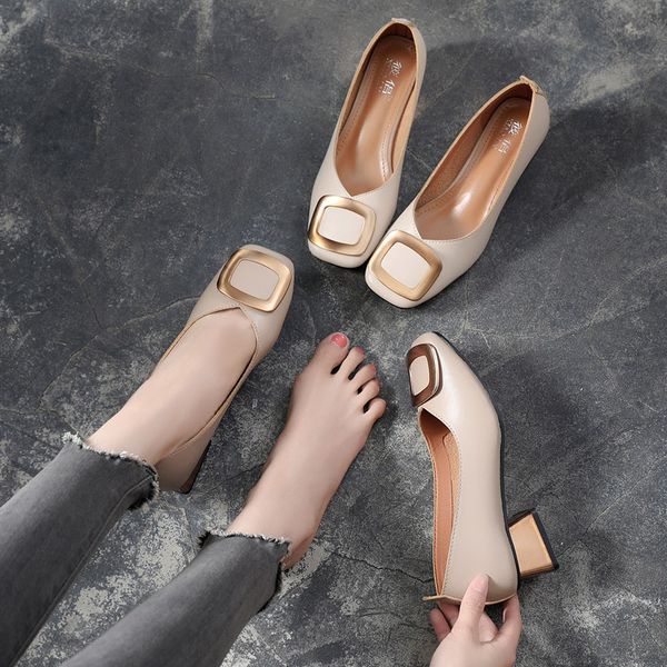 block heels for women pumps grandmother's leather shoes shallow mouth classic style all-match square toe sandals ladies slip om, Black
block heels for women pumps grandmother's leather shoes shallow mouth classic style all-match square toe sandals ladies slip om, Black