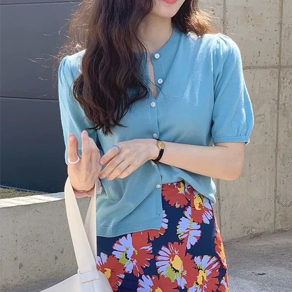 a9g6j 2020 procurement service of t-shirt korean products-color t-shirt solid color temperament slim puff sleeve short-sleeved knitted sweat, White
a9g6j 2020 procurement service of t-shirt korean products-color t-shirt solid color temperament slim puff sleeve short-sleeved knitted sweat, White