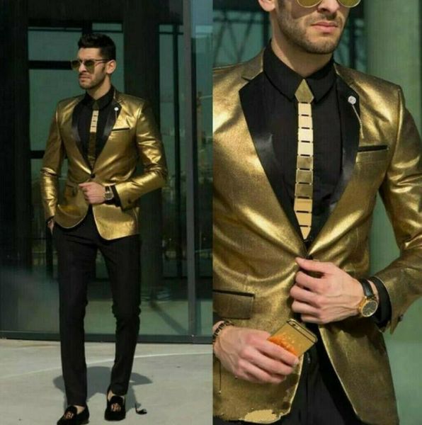 men's suits & blazers vintage shiny gold suit dinner party prom business wedding groom slim fit for men 2pcs blazer+black pant, White;black
men's suits & blazers vintage shiny gold suit dinner party prom business wedding groom slim fit for men 2pcs blazer+black pant, White;black