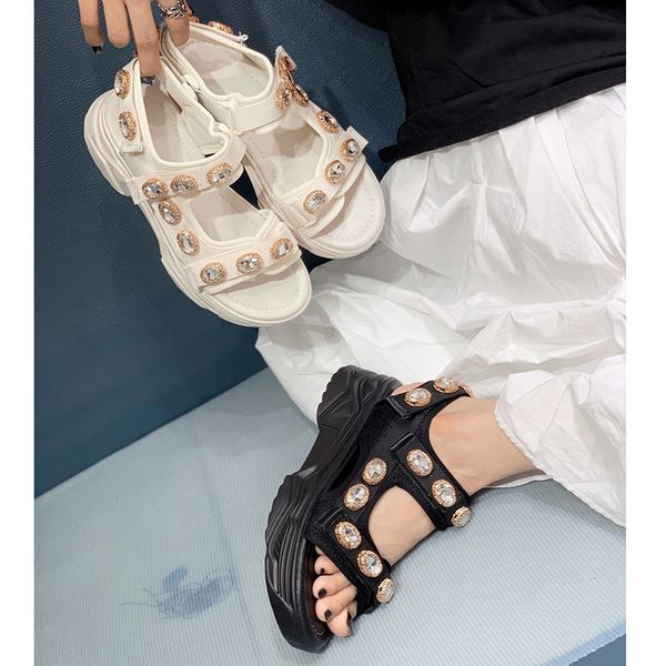 crystal thick bottom sandals summer brand design hook&loop women shoes leisure rubber female sandals, Black
crystal thick bottom sandals summer brand design hook&loop women shoes leisure rubber female sandals, Black
