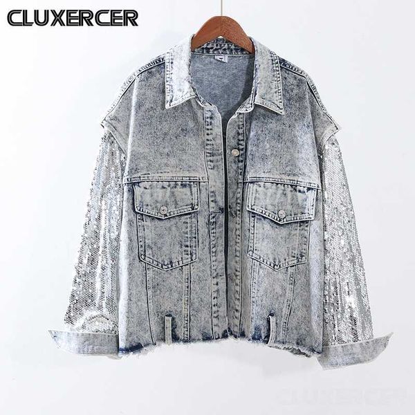 autumn denim jacket women fashion stitching sequins long sleeve jean jacket female vintage loose denim coat, Black;brown
autumn denim jacket women fashion stitching sequins long sleeve jean jacket female vintage loose denim coat, Black;brown