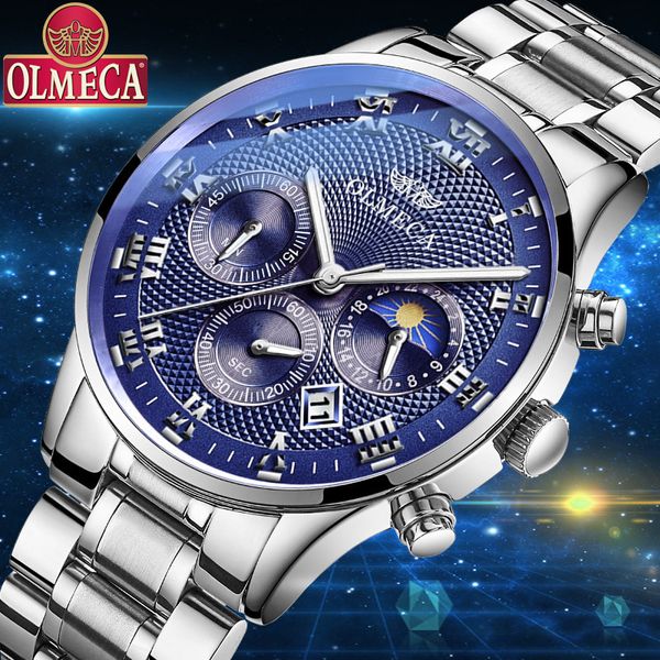 2020 new men watches olmeca auto date man quartz watch business men watches for stainless steel strap watch male chronograph, Slivery;brown
2020 new men watches olmeca auto date man quartz watch business men watches for stainless steel strap watch male chronograph, Slivery;brown