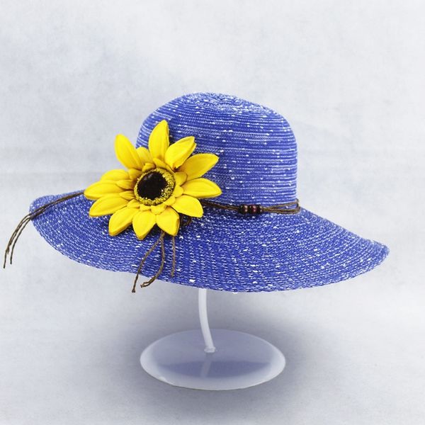 new korean summer knitted knitted flower sun sun hat big hat sunflower beach travel view, Blue;gray
new korean summer knitted knitted flower sun sun hat big hat sunflower beach travel view, Blue;gray