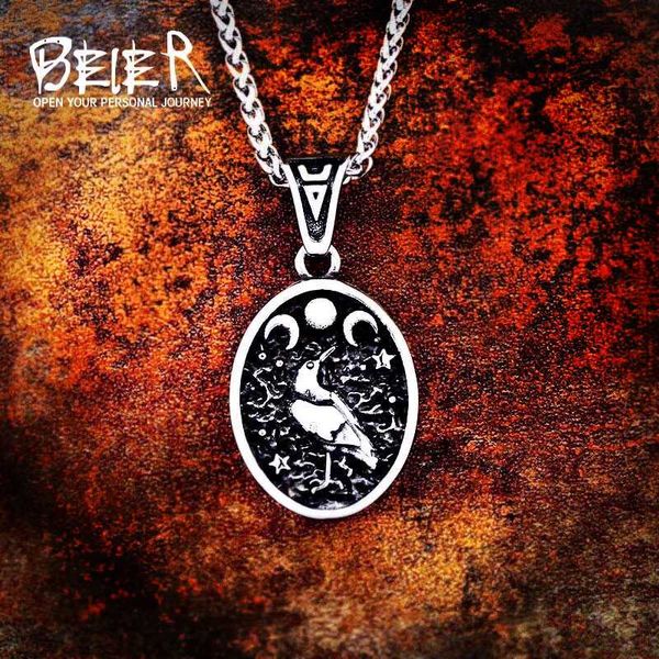 beier 316l stainless steel norse vikings pendant amulet scandinavian odin 's symbol myth pagan bird necklace jewelry lp357, Silver
beier 316l stainless steel norse vikings pendant amulet scandinavian odin 's symbol myth pagan bird necklace jewelry lp357, Silver