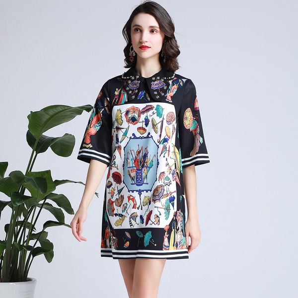 710 xl 2020 brand same style dress beads crew neck womens clothes flora print mesh luxury fashion dress yimi, Black
710 xl 2020 brand same style dress beads crew neck womens clothes flora print mesh luxury fashion dress yimi, Black