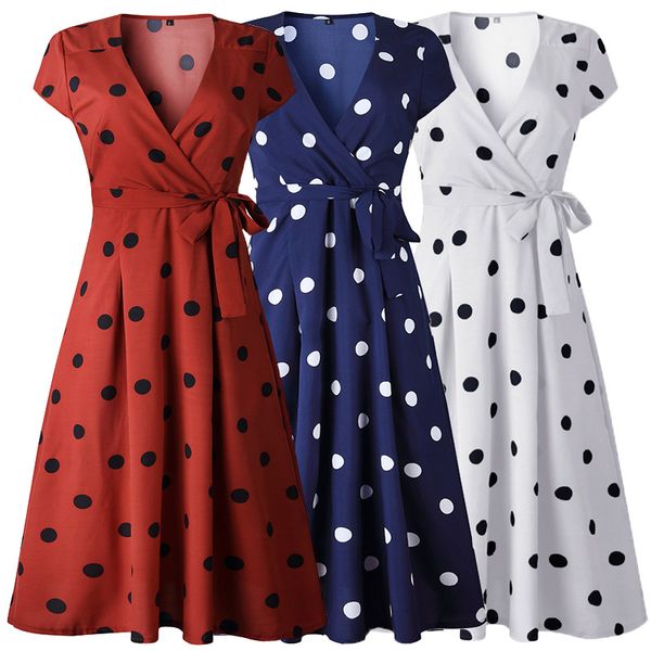 dot dress women 2020 spring summer female street slim beach party dresses belt sundress v neck red white blue robe vestidos, Black;gray
dot dress women 2020 spring summer female street slim beach party dresses belt sundress v neck red white blue robe vestidos, Black;gray