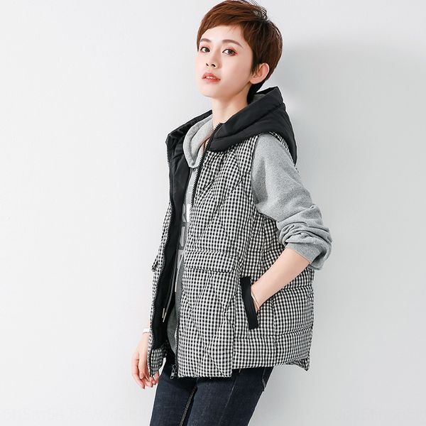 plaid women's loose hooded short sleeveless coat new korean style coat all-match vest vest 022c, Black;white
plaid women's loose hooded short sleeveless coat new korean style coat all-match vest vest 022c, Black;white