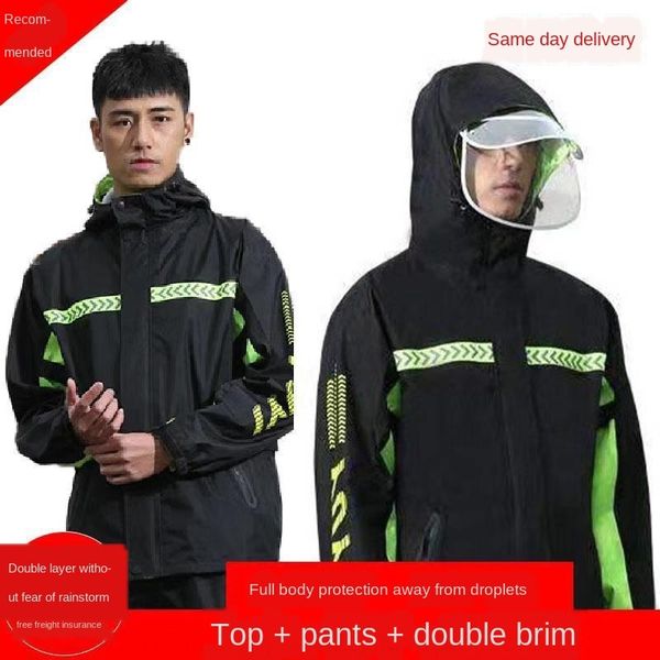 set men's raincoat and motorcycle bicycle bicycle raincoat set split cycling labor protection waterproof electric motorcycle, Red;brown
set men's raincoat and motorcycle bicycle bicycle raincoat set split cycling labor protection waterproof electric motorcycle, Red;brown