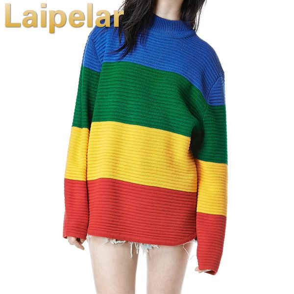 women's sweaters laipelar women color block winter sweater rainbow patchwork knitted loose oversized jumper spring pullovers, White;black
women's sweaters laipelar women color block winter sweater rainbow patchwork knitted loose oversized jumper spring pullovers, White;black